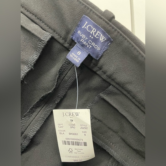 J. Crew Ruby Cropped Pant, black Size 8, NWT - Picture 4 of 5